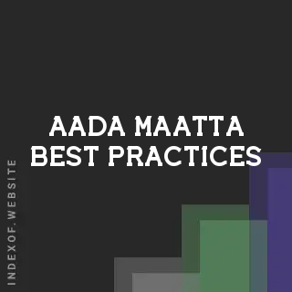 Aada Maatta Best Practices | Indexof