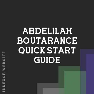 Abdelilah Boutarance Quick Start Guide | Indexof