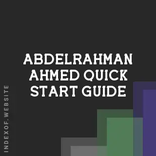 Abdelrahman Ahmed Quick Start Guide | Indexof
