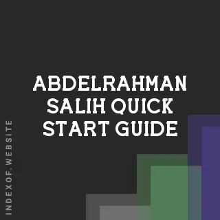 Abdelrahman Salih Quick Start Guide | Indexof