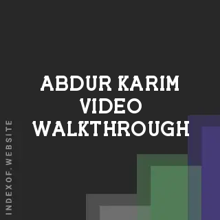 Abdur Karim Video Walkthrough | Indexof