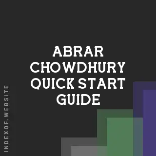 Abrar Chowdhury Quick Start Guide | Indexof
