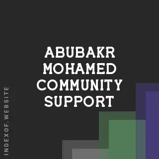 Abubakr Mohamed Community Support | Indexof