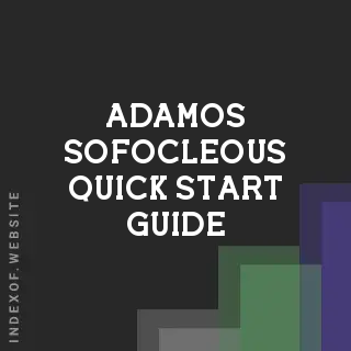 Adamos Sofocleous Quick Start Guide | Indexof