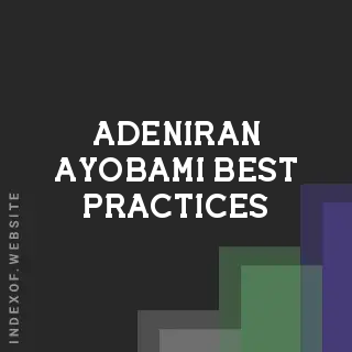 Adeniran Ayobami Best Practices | Indexof