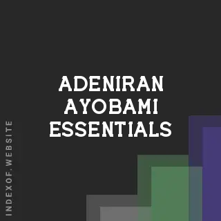 Adeniran Ayobami Essentials | Indexof
