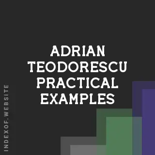 Adrian Teodorescu Practical Examples | Indexof