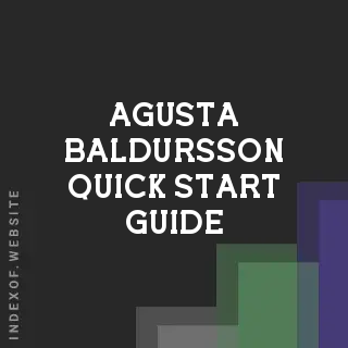 Agusta Baldursson Quick Start Guide | Indexof