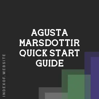 Agusta Marsdottir Quick Start Guide | Indexof