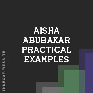 Aisha Abubakar Practical Examples | Indexof