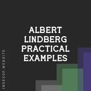 Albert Lindberg Practical Examples | Indexof