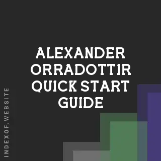 Alexander Orradottir Quick Start Guide | Indexof