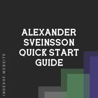 Alexander Sveinsson Quick Start Guide | Indexof