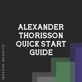 Alexander Thorisson Quick Start Guide | Indexof