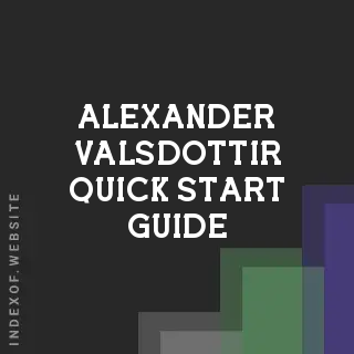 Alexander Valsdottir Quick Start Guide | Indexof