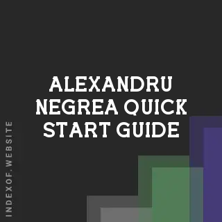 Alexandru Negrea Quick Start Guide | Indexof