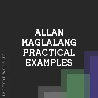 Allan Maglalang Practical Examples | Indexof
