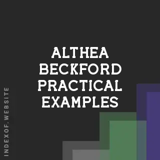 Althea Beckford Practical Examples | Indexof