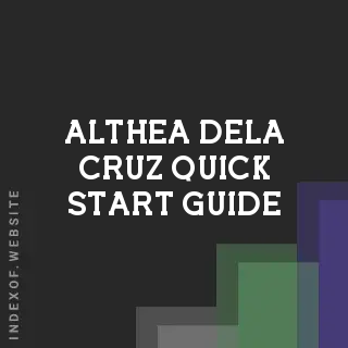 Althea Dela Cruz Quick Start Guide | Indexof