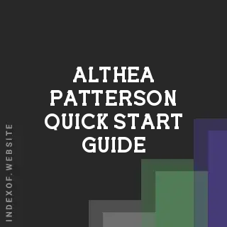Althea Patterson Quick Start Guide | Indexof