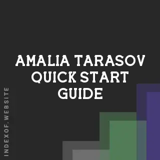 Amalia Tarasov Quick Start Guide | Indexof