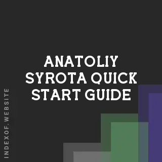 Anatoliy Syrota Quick Start Guide | Indexof