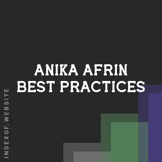 Anika Afrin Best Practices | Indexof
