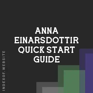 Anna Einarsdottir Quick Start Guide | Indexof