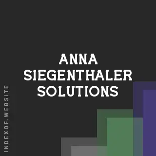 Anna Siegenthaler Solutions | Indexof