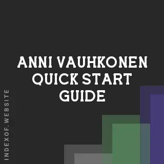 Anni Vauhkonen Quick Start Guide | Indexof