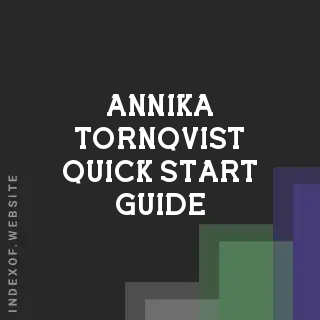 Annika Tornqvist Quick Start Guide | Indexof