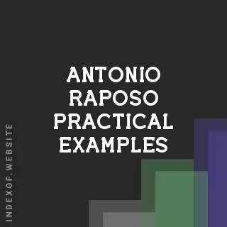 Antonio Raposo Practical Examples | Indexof