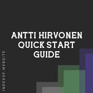 Antti Hirvonen Quick Start Guide | Indexof