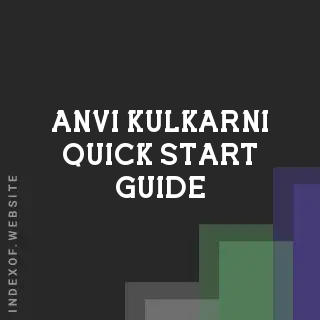 Anvi Kulkarni Quick Start Guide | Indexof