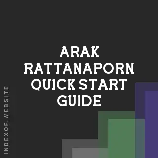 Arak Rattanaporn Quick Start Guide | Indexof