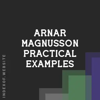 Arnar Magnusson Practical Examples | Indexof