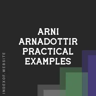 Arni Arnadottir Practical Examples | Indexof