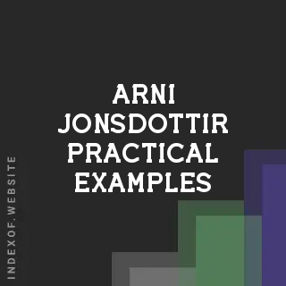 Arni Jonsdottir Practical Examples | Indexof