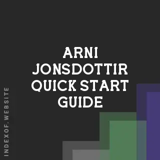 Arni Jonsdottir Quick Start Guide | Indexof