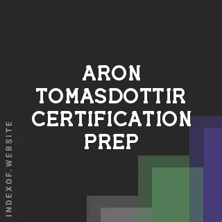 Aron Tomasdottir Certification Prep | Indexof