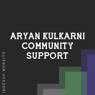 Aryan Kulkarni Community Support | Indexof