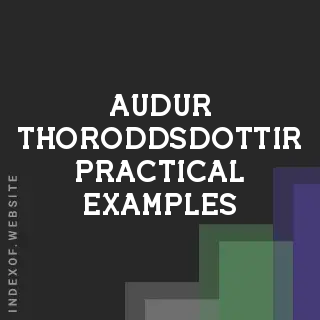 Audur Thoroddsdottir Practical Examples | Indexof