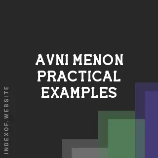 Avni Menon Practical Examples | Indexof