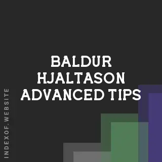 Baldur Hjaltason Advanced Tips | Indexof