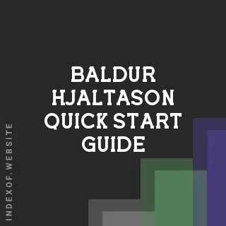 Baldur Hjaltason Quick Start Guide | Indexof