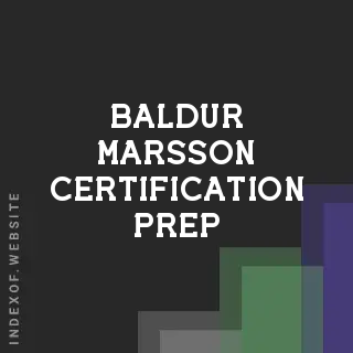Baldur Marsson Certification Prep | Indexof