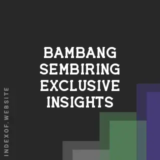 Bambang Sembiring Exclusive Insights | Indexof