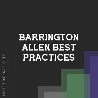 Barrington Allen Best Practices | Indexof