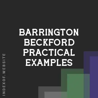 Barrington Beckford Practical Examples | Indexof
