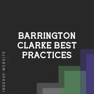 Barrington Clarke Best Practices | Indexof
